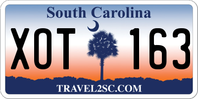 SC license plate XOT163