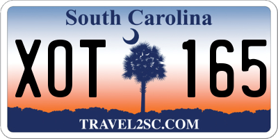 SC license plate XOT165