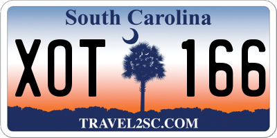 SC license plate XOT166