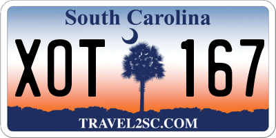 SC license plate XOT167