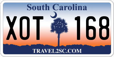 SC license plate XOT168