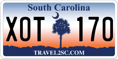SC license plate XOT170