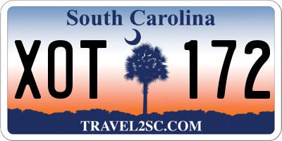 SC license plate XOT172