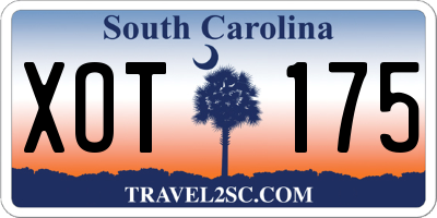 SC license plate XOT175