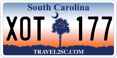 SC license plate XOT177