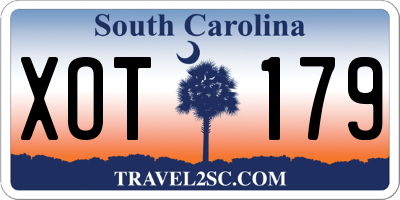 SC license plate XOT179