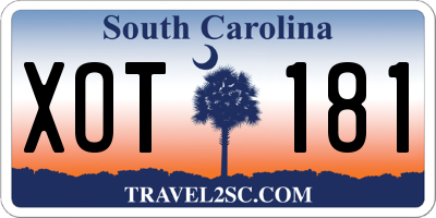 SC license plate XOT181