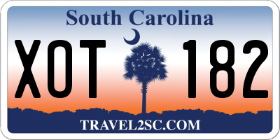 SC license plate XOT182