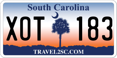 SC license plate XOT183