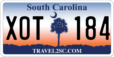 SC license plate XOT184