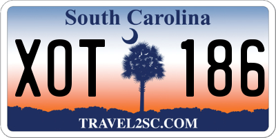 SC license plate XOT186