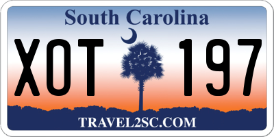 SC license plate XOT197