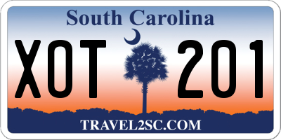 SC license plate XOT201