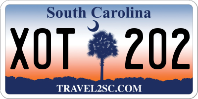 SC license plate XOT202