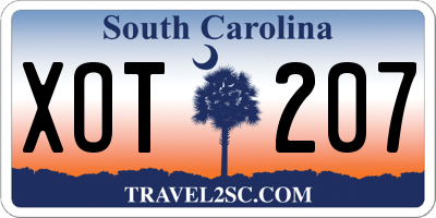 SC license plate XOT207