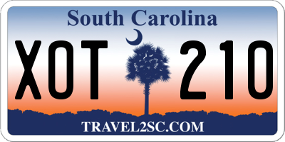 SC license plate XOT210