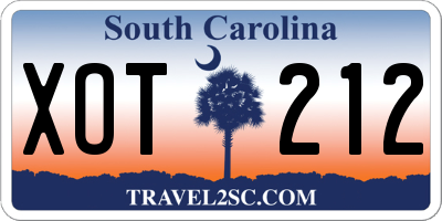 SC license plate XOT212