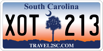 SC license plate XOT213