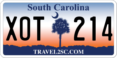 SC license plate XOT214