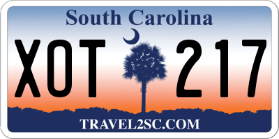 SC license plate XOT217