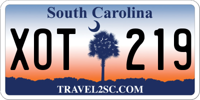 SC license plate XOT219