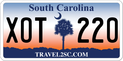 SC license plate XOT220