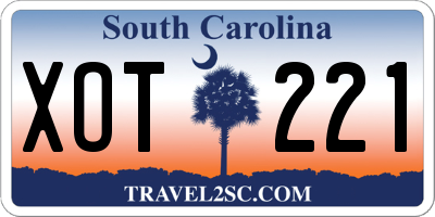 SC license plate XOT221