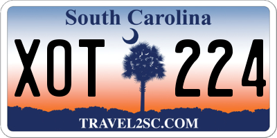 SC license plate XOT224