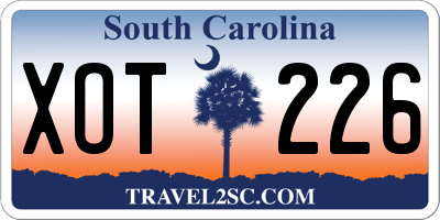 SC license plate XOT226