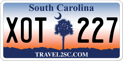SC license plate XOT227