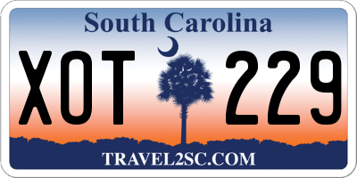 SC license plate XOT229