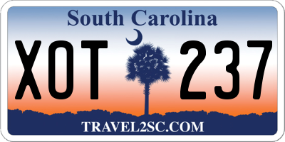 SC license plate XOT237