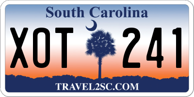 SC license plate XOT241