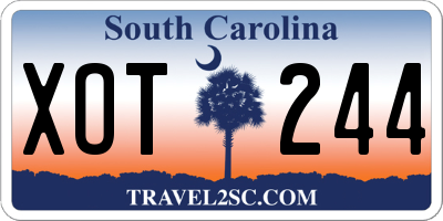 SC license plate XOT244