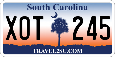 SC license plate XOT245