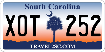 SC license plate XOT252