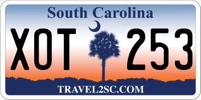 SC license plate XOT253
