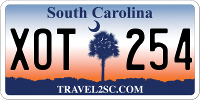 SC license plate XOT254
