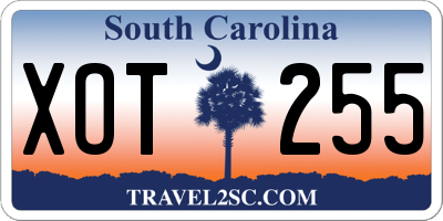 SC license plate XOT255