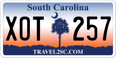 SC license plate XOT257