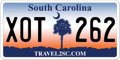 SC license plate XOT262
