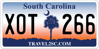 SC license plate XOT266