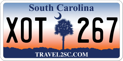SC license plate XOT267