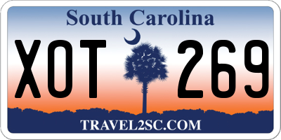 SC license plate XOT269