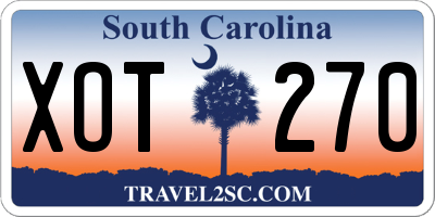 SC license plate XOT270