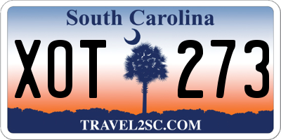 SC license plate XOT273