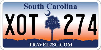 SC license plate XOT274