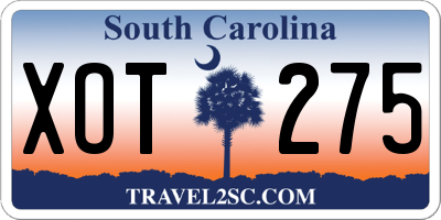 SC license plate XOT275