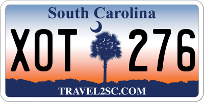 SC license plate XOT276