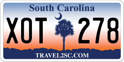 SC license plate XOT278